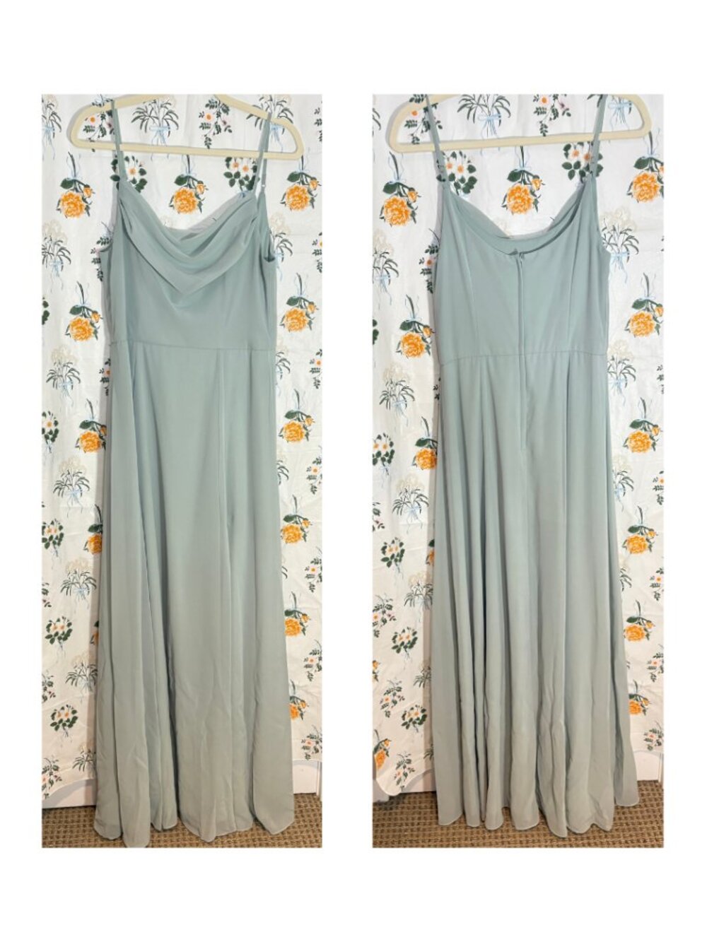 DB Studio Sage Chiffon Bridesmaid Formal Maxi Dress Size 8